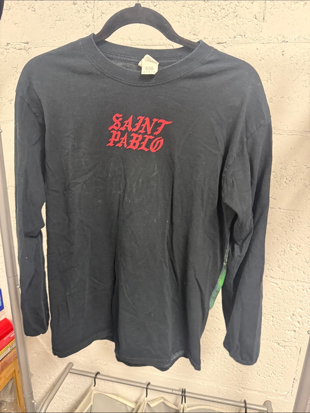 YEEZY Saint Pablo Black Long-Sleeve Graphic Shirt - Size Medium Tour Shirt